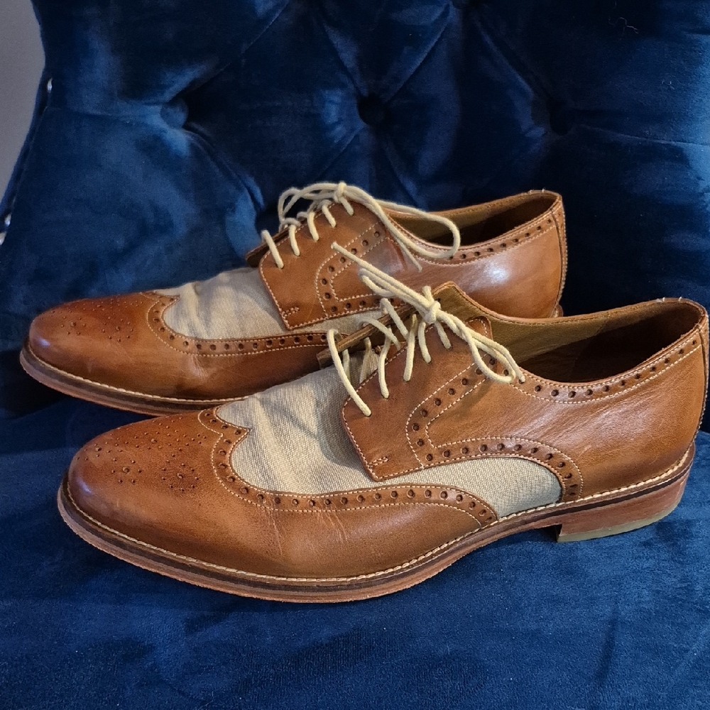 Johnston & Murphy Two-Tone Brown & Tan Oxfords